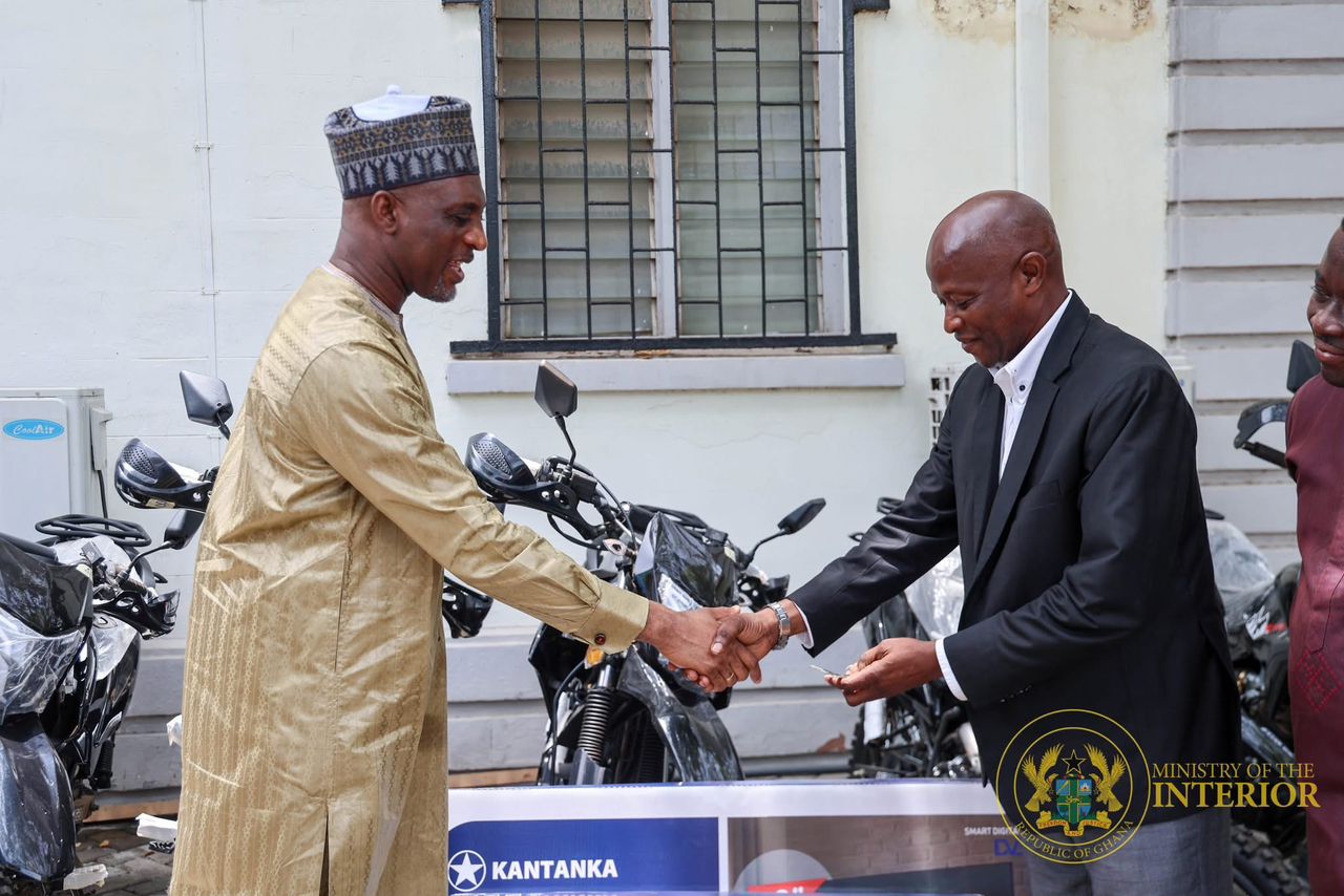 Interior Ministry boosted with motorbikes, tv’s from Kantanka Automobile Company