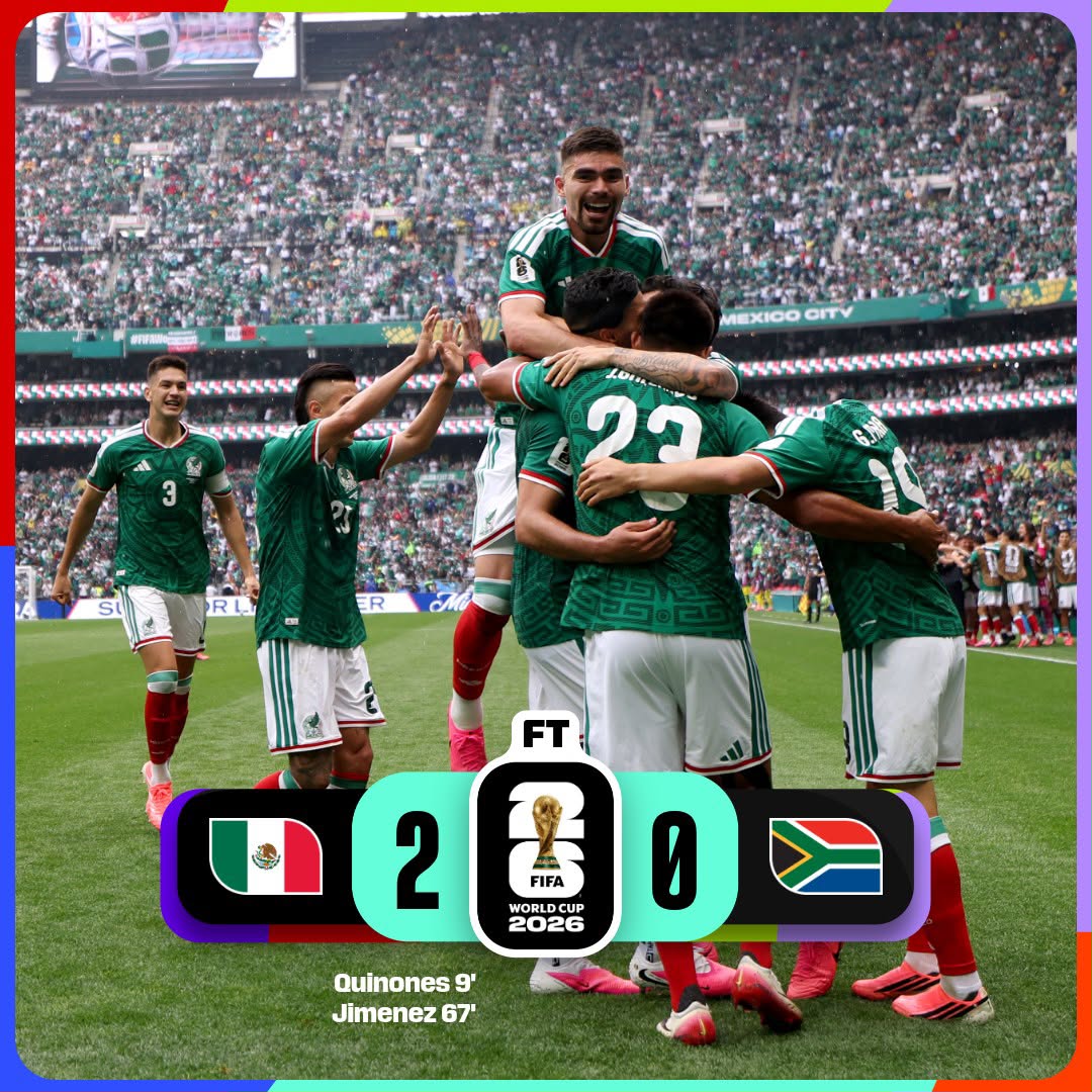 Mexico beat South Africa 2-0 as three players sent off in chaotic World Cup opener